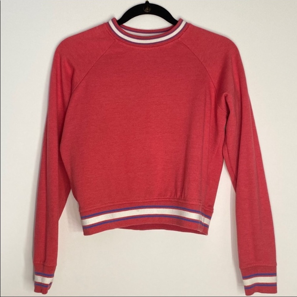 Forever 21 red white and blue crop top sweatshirt